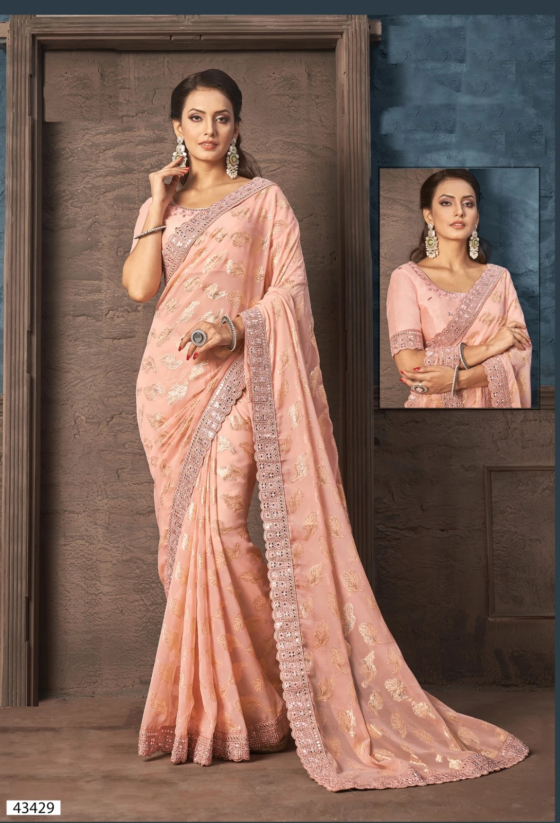 Mahotsav Maanika Georgette Wholesale Designer Saree Catalog — Wholesale Sarees, Mahotsav wholesale from Surat — view 6